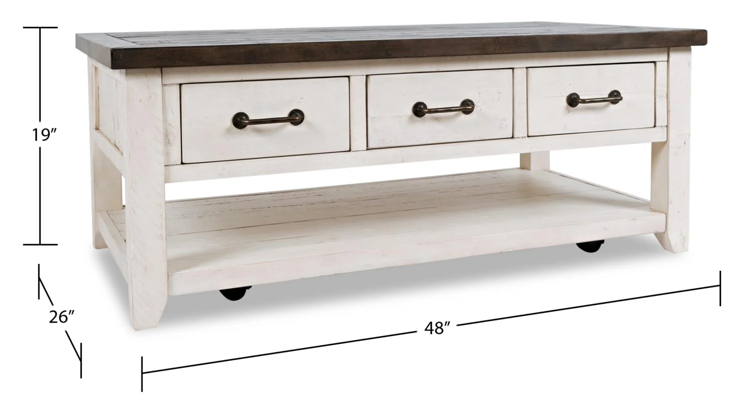 250-morgan-48-rustic-coffee-table-with-storage-shelf-and-casters-white-with-reclaimed-wood-9.webp Morgan 48" Rustic Coffee Table With Storage, Shelf and Casters - White with Reclaimed Wood