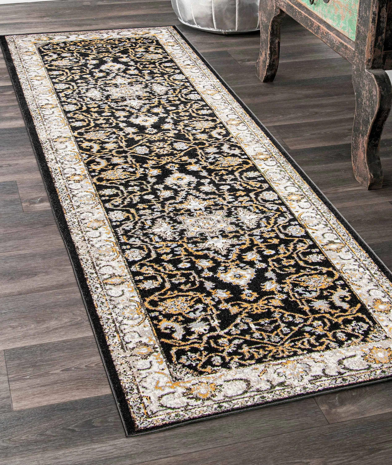 Legacy Black Machine Washable Area Rug - 2'6" x 8'0"
