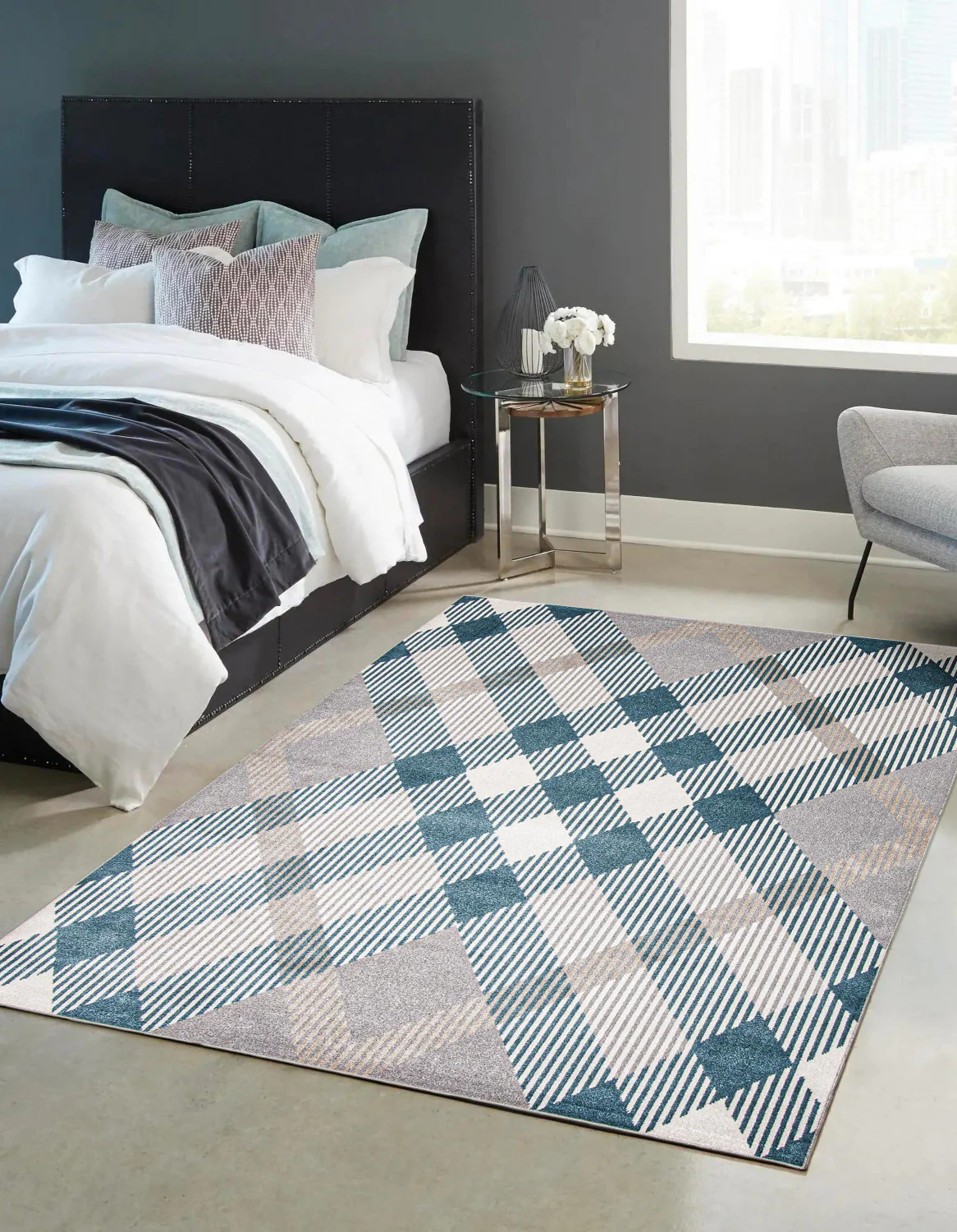 Kors Grey Machine Washable Area Rug - 8'0" x 10'0"