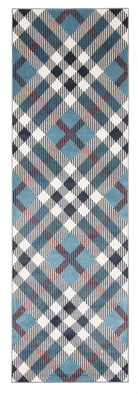 Kors Blue Machine Washable Area Rug - 2'6" x 8'0"