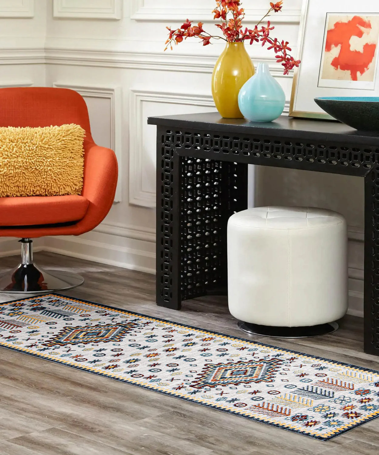 Gypsy Grey Machine Washable Area Rug - 2'6" x 8'0"