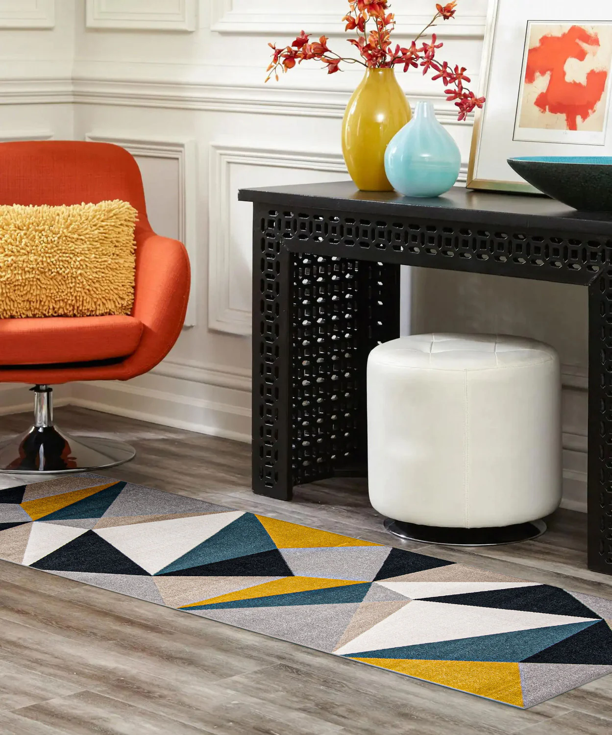 Gemma Multi-Colour Machine Washable Area Rug - 2'6" x 8'0"