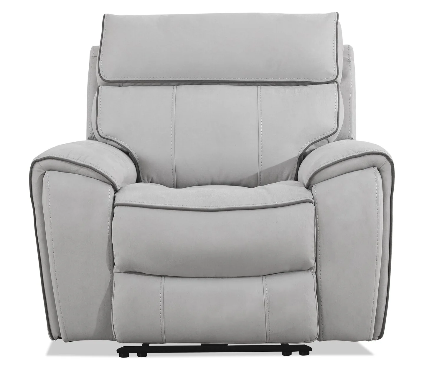 Cindy Crawford Home Newport 43" Faux Suede Power Reclining Chair with Power Headrest - Grey