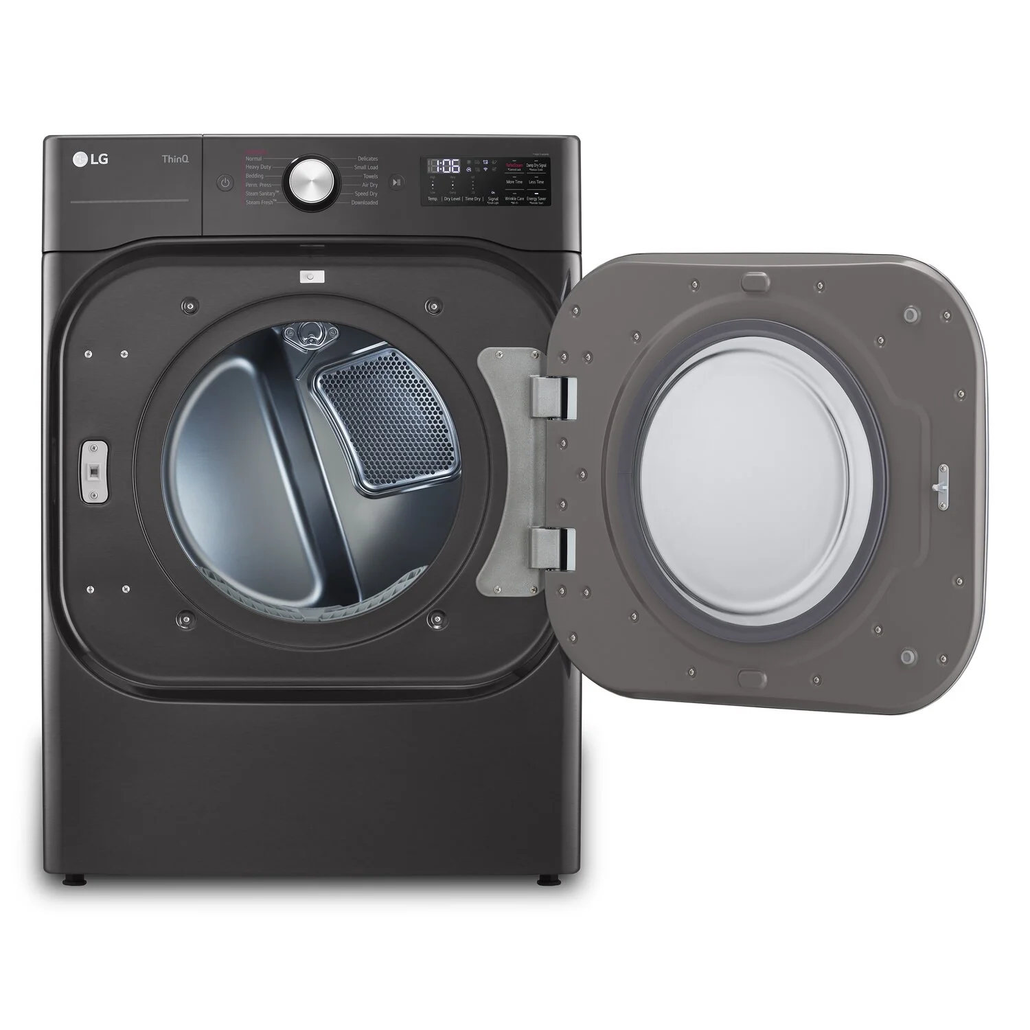 LG 9 Cu. Ft. Smart Electric Dryer with Steam - Black Steel - Stackable - DLEX8900B