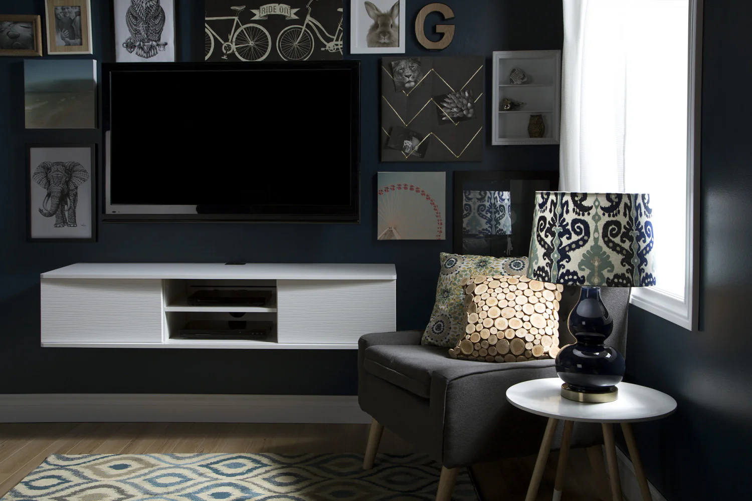 Agora Wall Mounted Media Console - Pure White