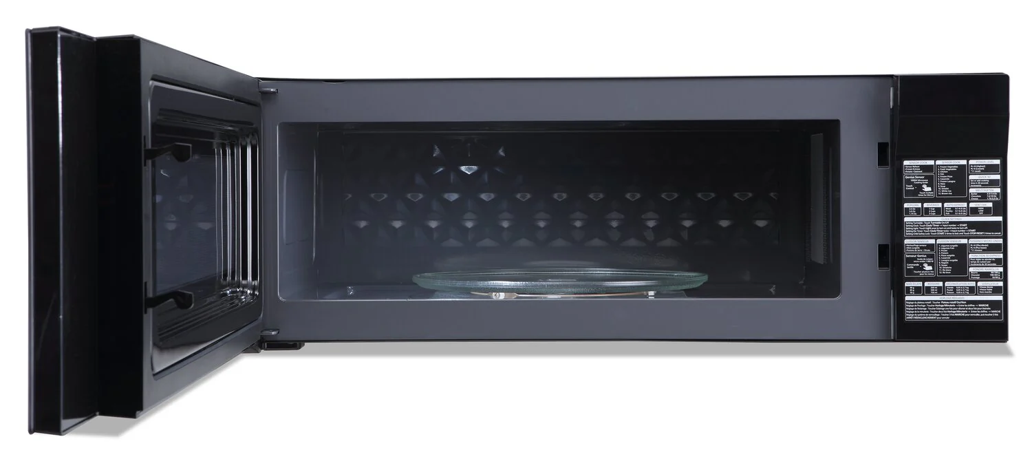 Panasonic 1.2 Cu. Ft. Over-the-Range Microwave with Low-Profile Design and Powerful Exhaust Fan - Smoke Black Glass - NNSG65NB