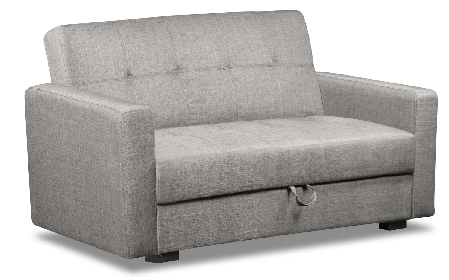 Weston 55" Linen-Look Fabric Klik Klak Futon with Storage - Steel Grey