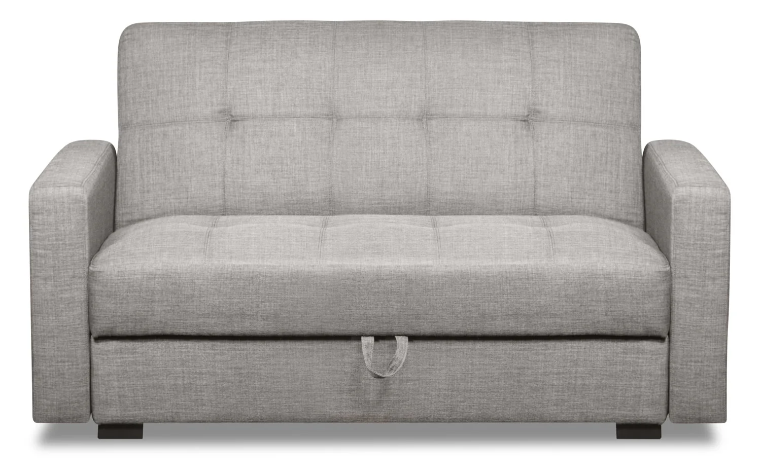 Weston 55" Linen-Look Fabric Klik Klak Futon with Storage - Steel Grey