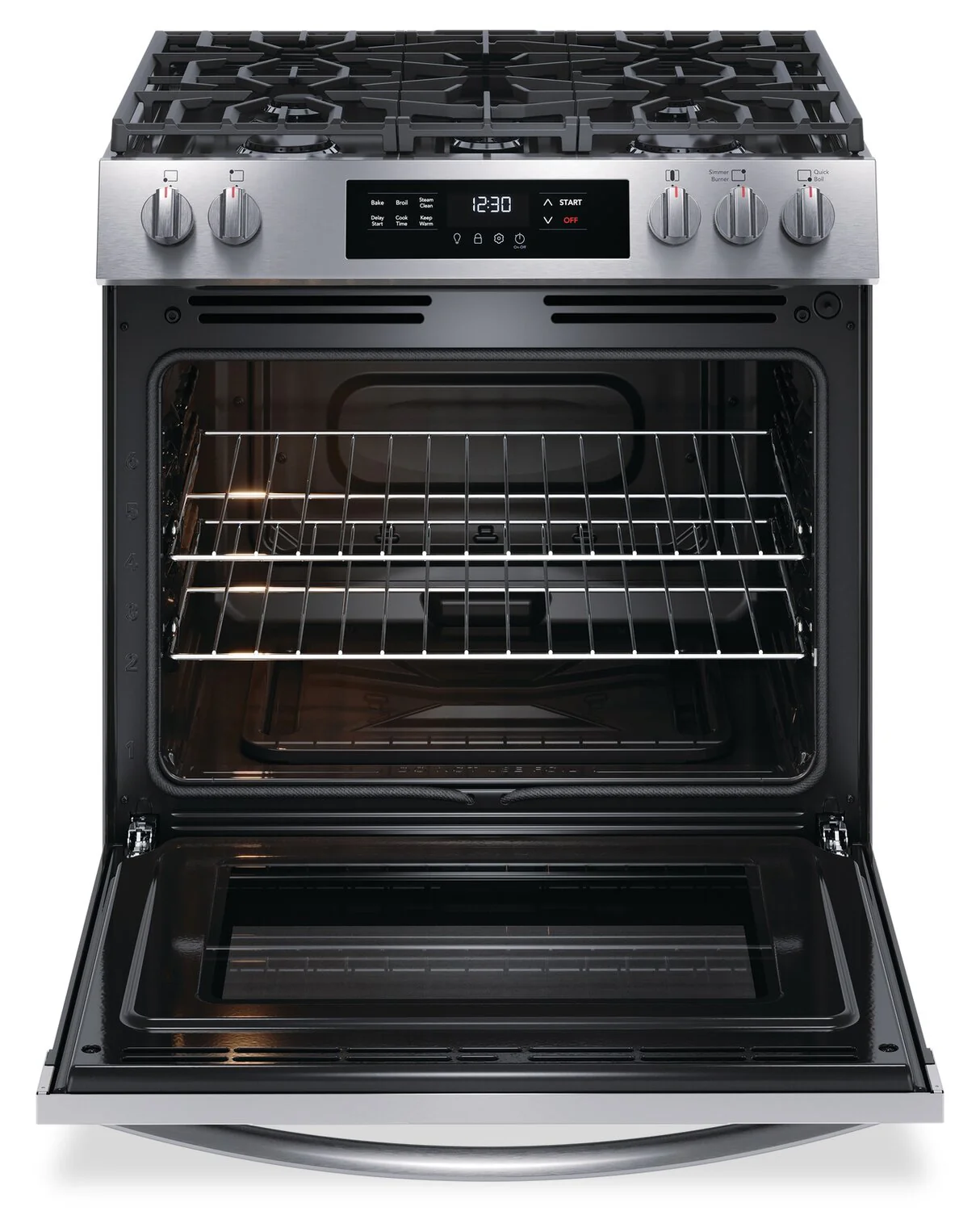 Frigidaire 5.1 Cu. Ft. Gas Range With Quick Preheat and Five Burner Cooktop - Stainless Steel - FCFG3062AS