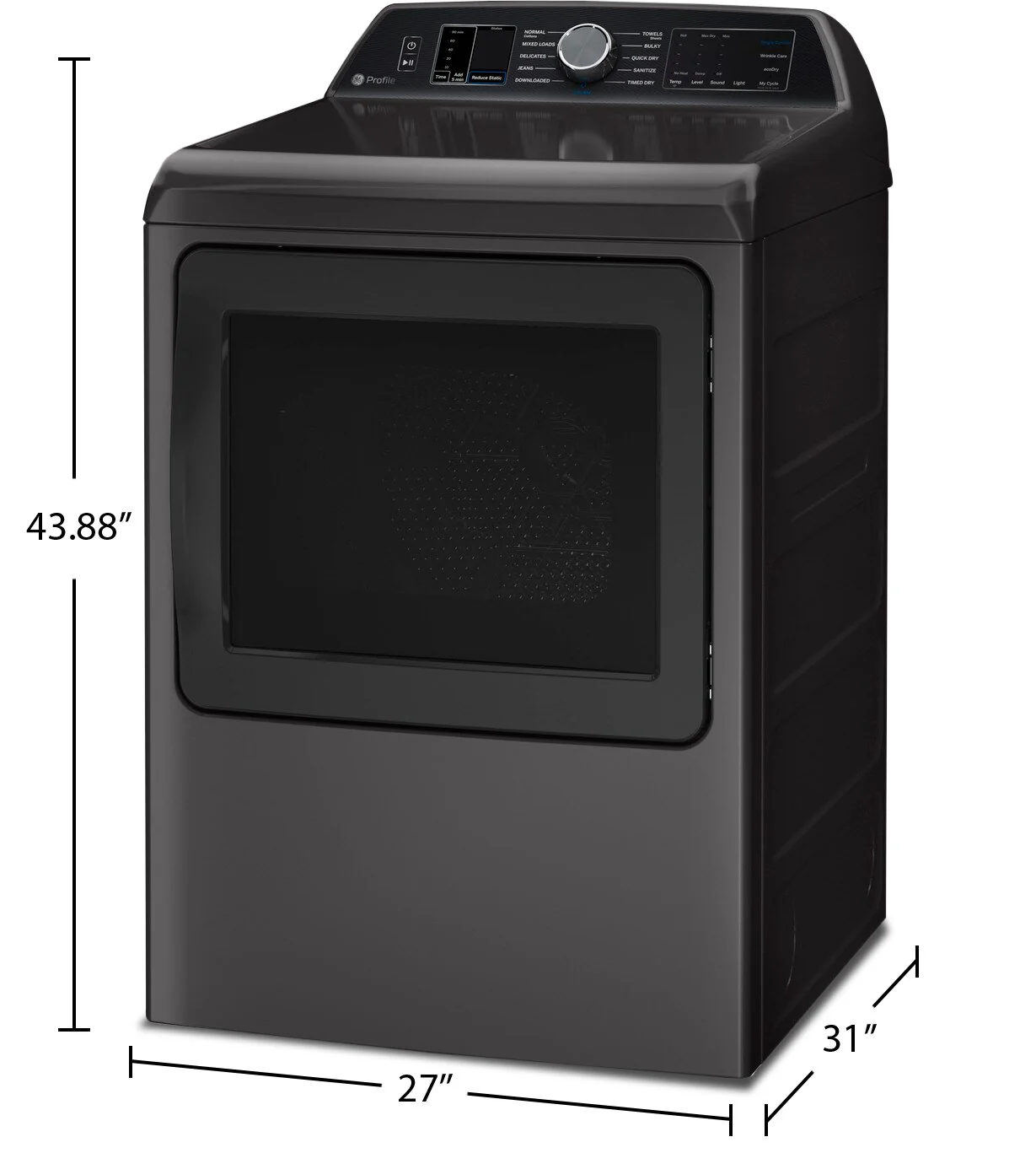 2676-profile-7-4-cu-ft-electric-dryer-with-washer-link-ptd70ebmtdg-5.webp Profile 7.4 Cu. Ft. Electric Dryer with Washer Link - PTD70EBMTDG