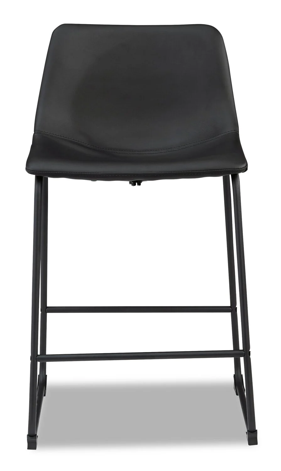 Cole Counter-Height Stool with Vegan Leather Fabric, Metal - Black