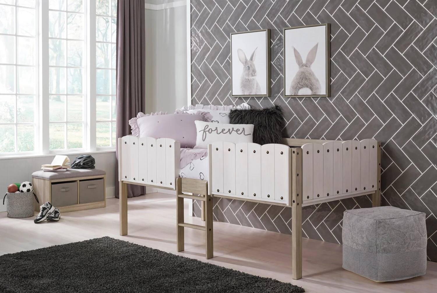 2678-ryan-loft-bed-with-guardrail-ladder-for-kids-white-natural-twin-size-5.webp Ryan Loft Bed with Guardrail & Ladder for Kids, White & Natural - Twin Size