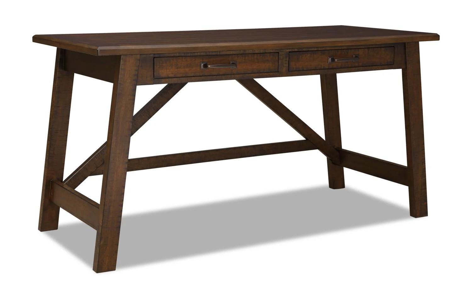 Baldridge 60" Office Desk with 2-Drawers - Rustic Brown