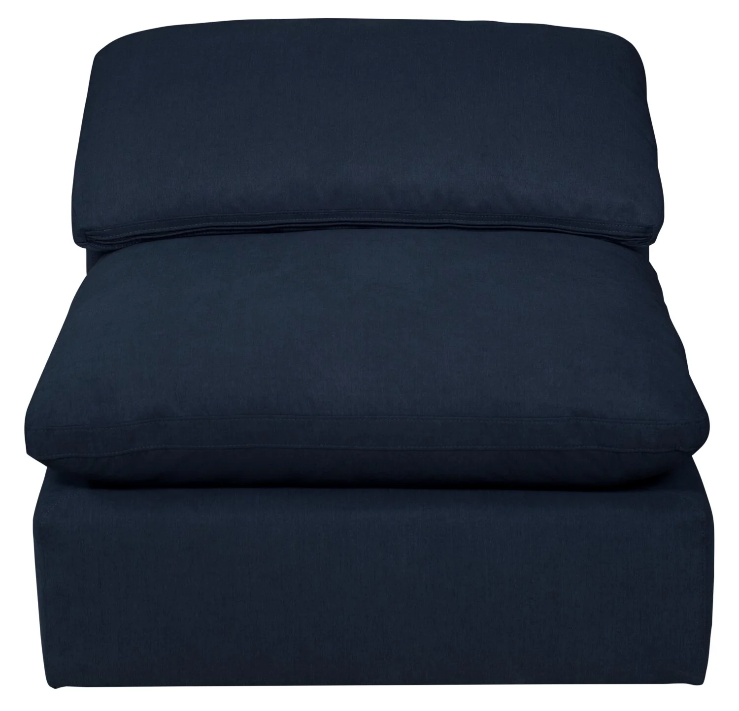 Eclipse Modular 38" Linen-Look Fabric Armless Chair with Reversible Feather Down Cushions - Navy Blue