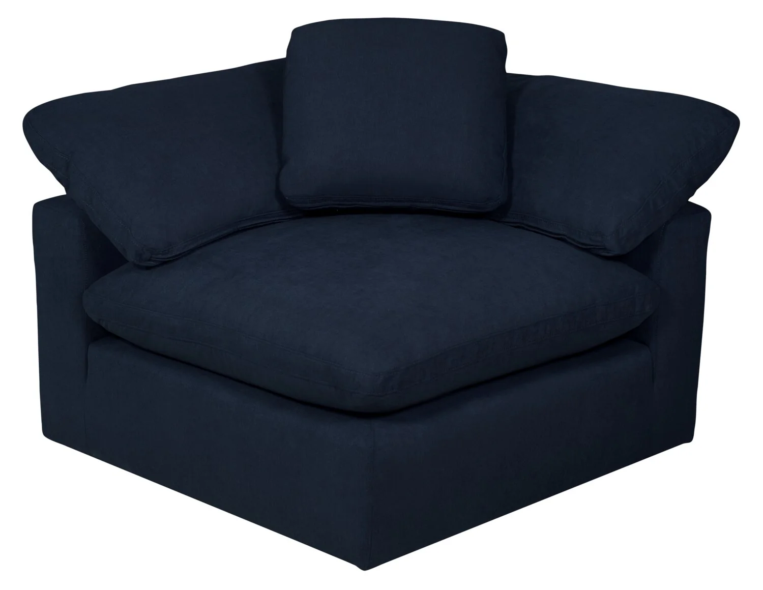 Eclipse Modular 43" Linen-Look Fabric Corner Chair with Reversible Feather Down Cushions - Navy Blue