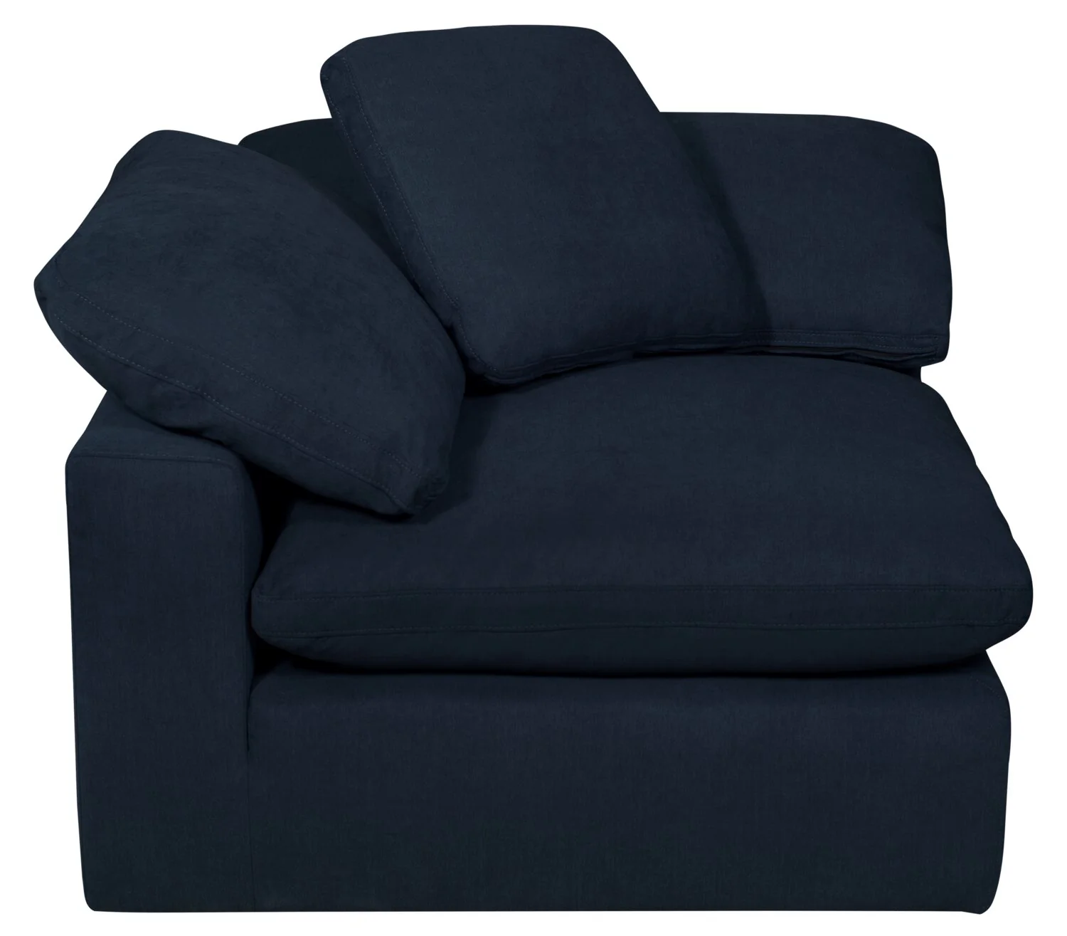 Eclipse Modular 43" Linen-Look Fabric Corner Chair with Reversible Feather Down Cushions - Navy Blue
