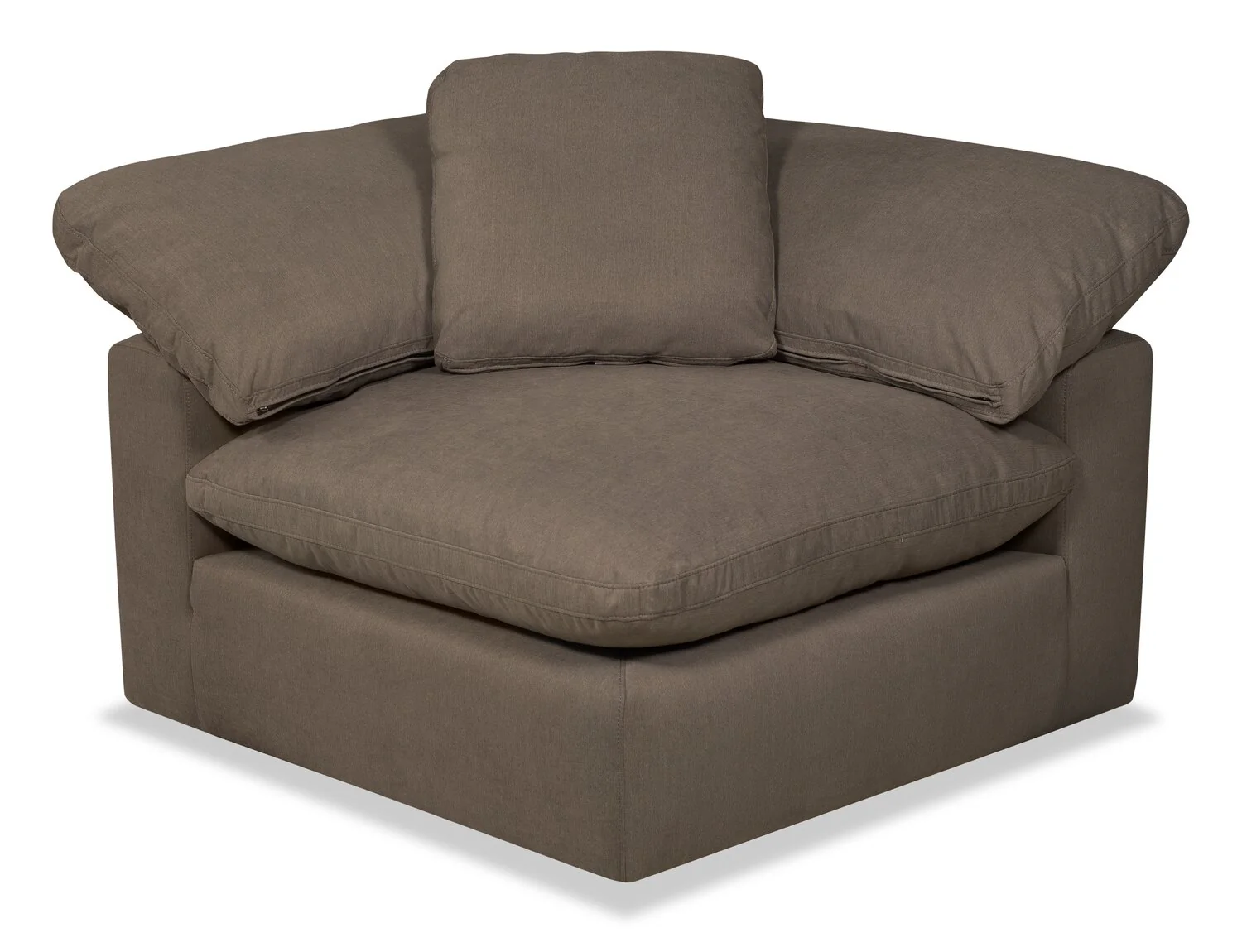 Eclipse Modular 43" Linen-Look Fabric Corner Chair with Reversible Feather Down Cushions - Slate Grey