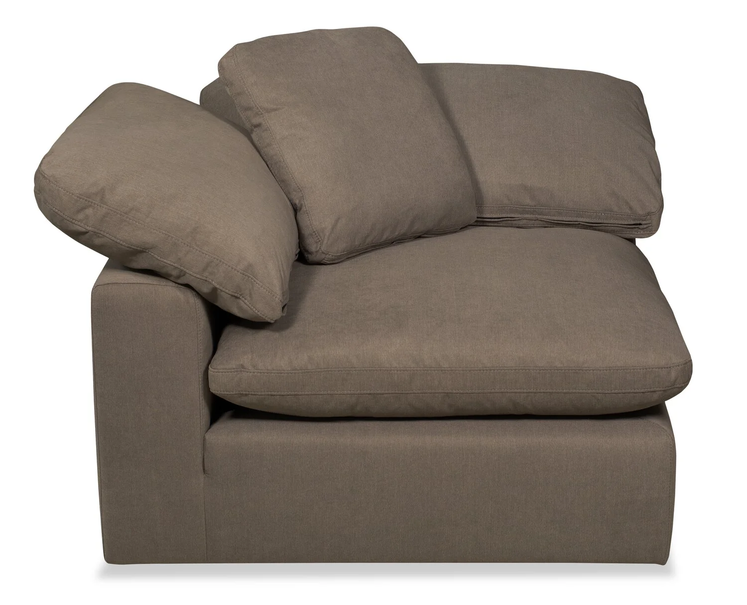 Eclipse Modular 43" Linen-Look Fabric Corner Chair with Reversible Feather Down Cushions - Slate Grey