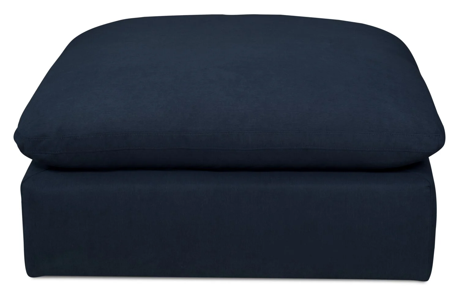 Eclipse Modular 43" Linen-Look Fabric Ottoman with Feather Down Cushion - Navy Blue