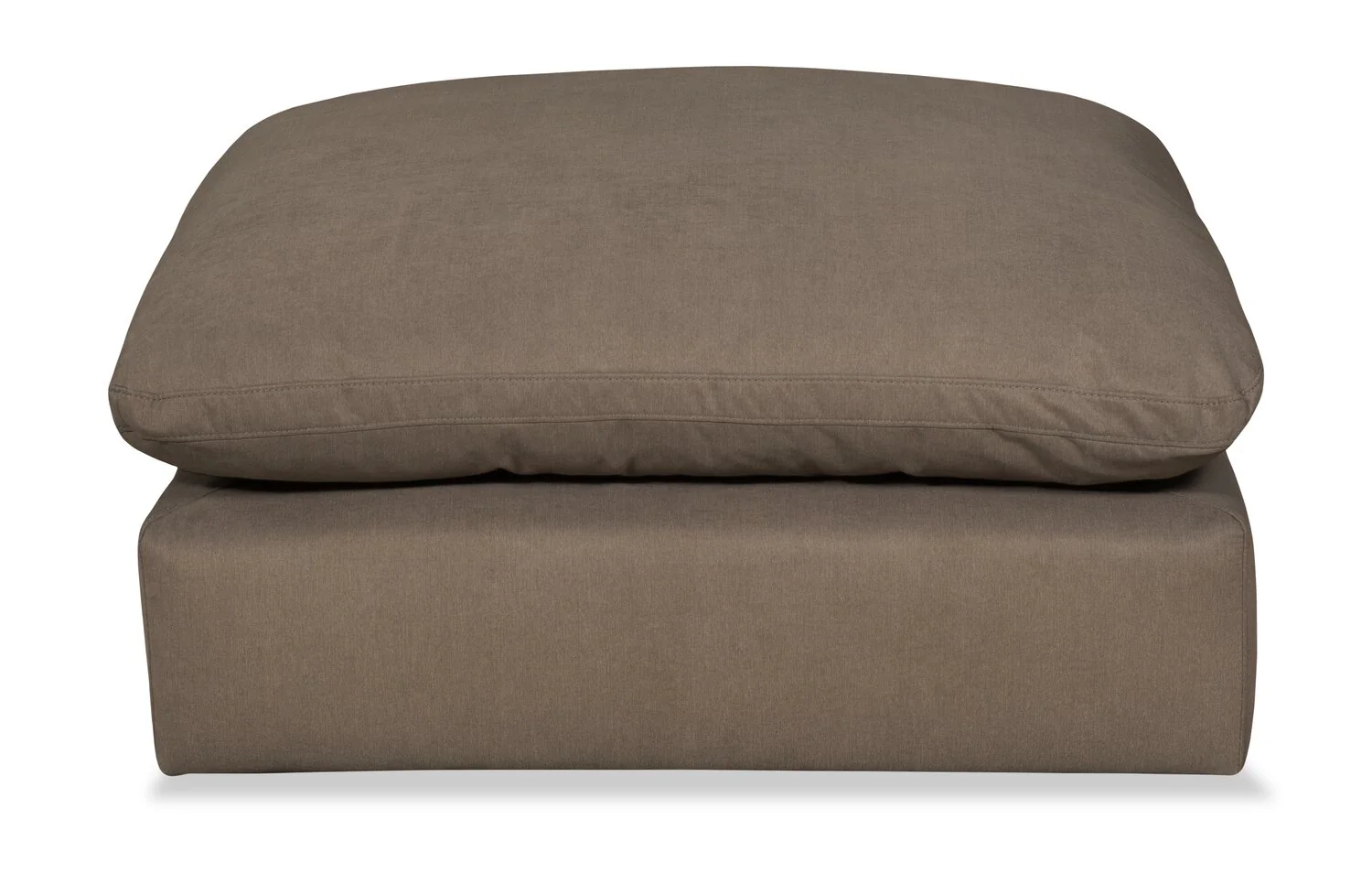 Eclipse Modular 43" Linen-Look Fabric Ottoman with Feather Down Cushion - Slate Brown