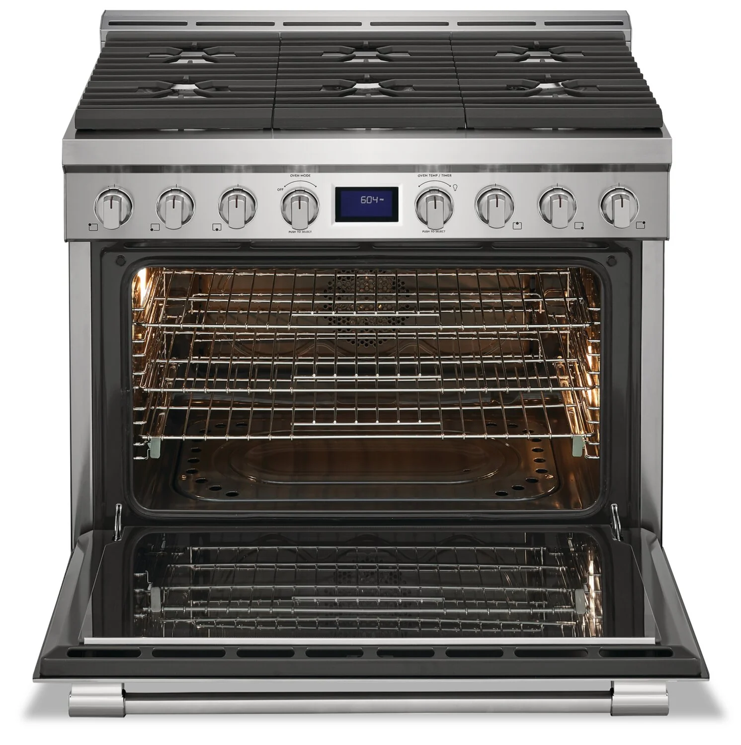 Frigidaire Professional 4.4 Cu. Ft. Gas Range With True Convection and Six Burner Cooktop - Smudge-Proof? Stainless Steel - PCFG3670AF