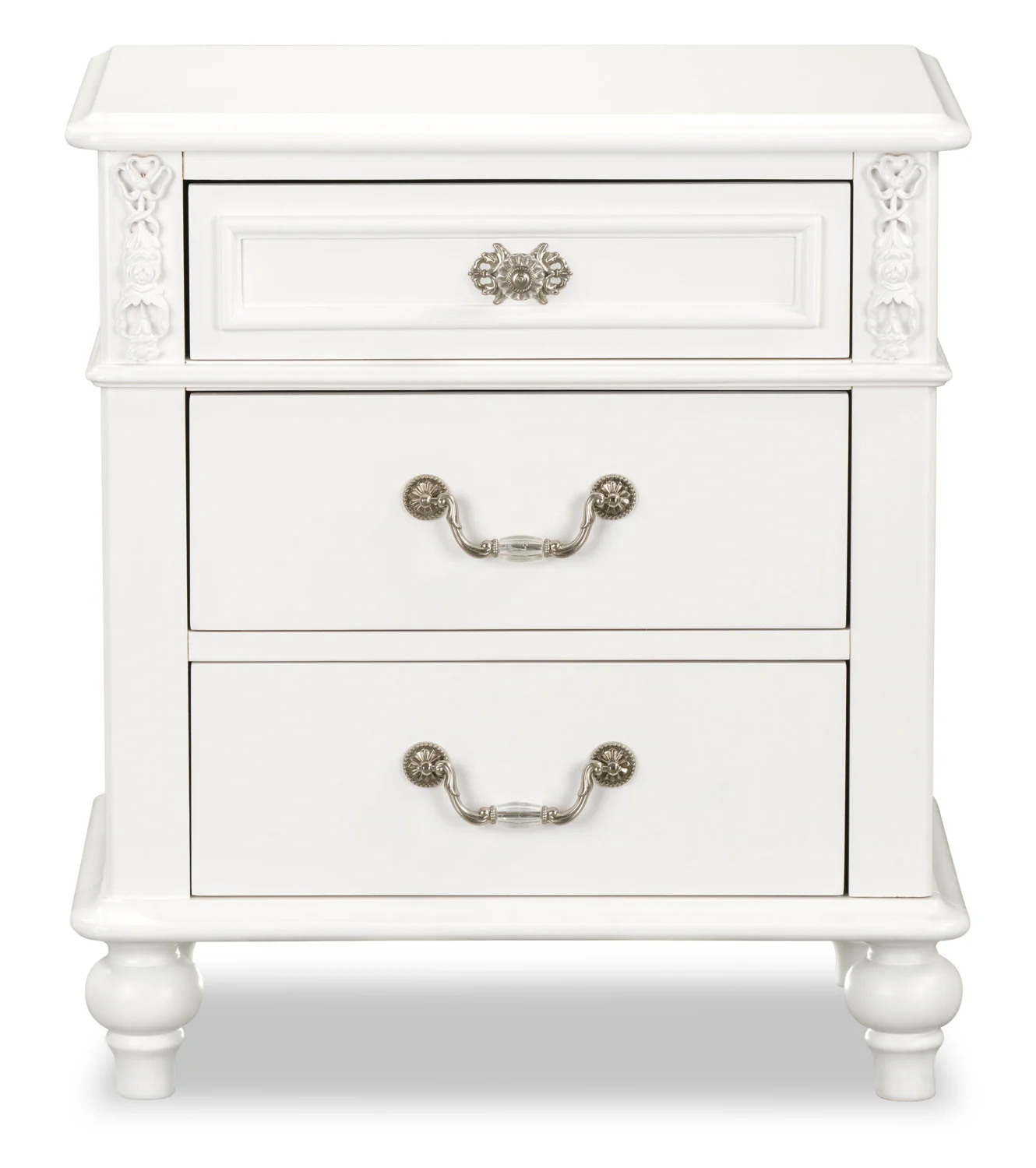 Livy 3-Drawer Nightstand for Kids, 24"W - White