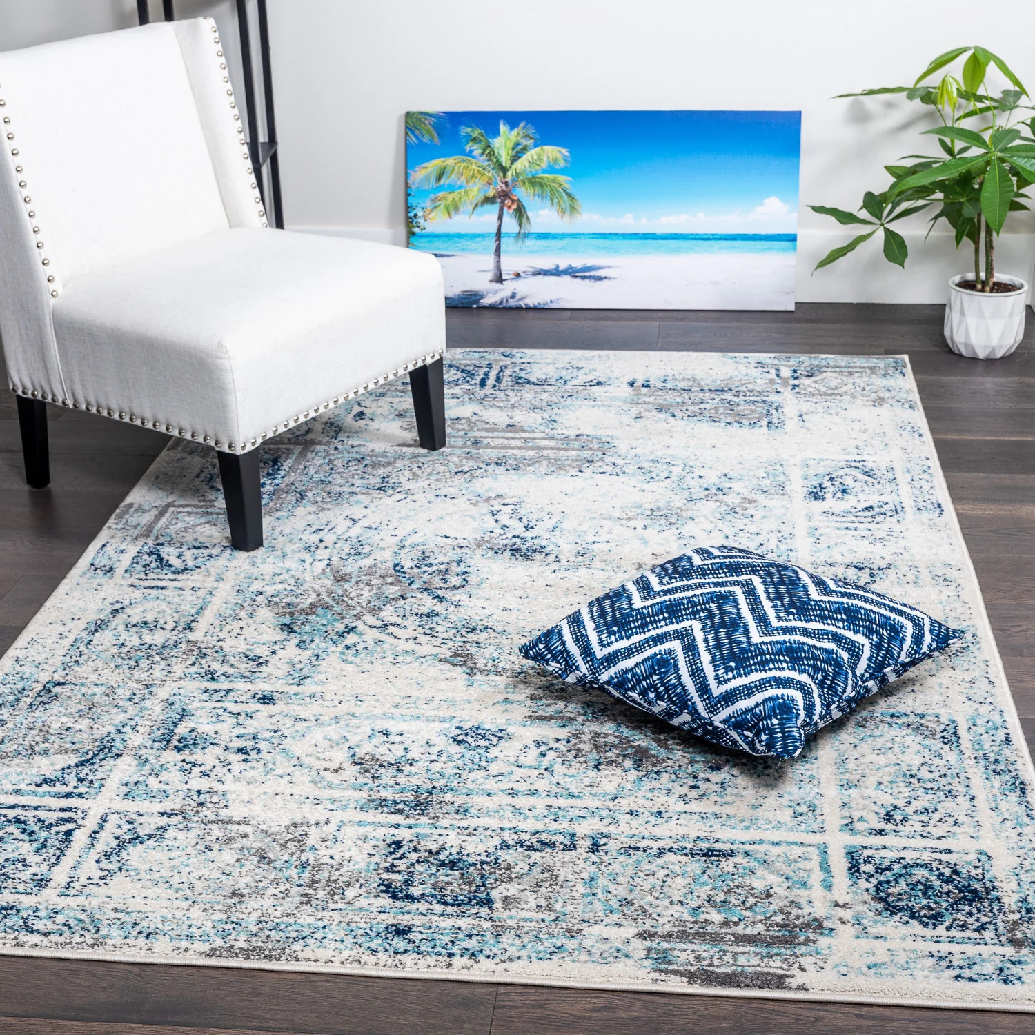 Roma Tempo Navy 4x6 Area Rug