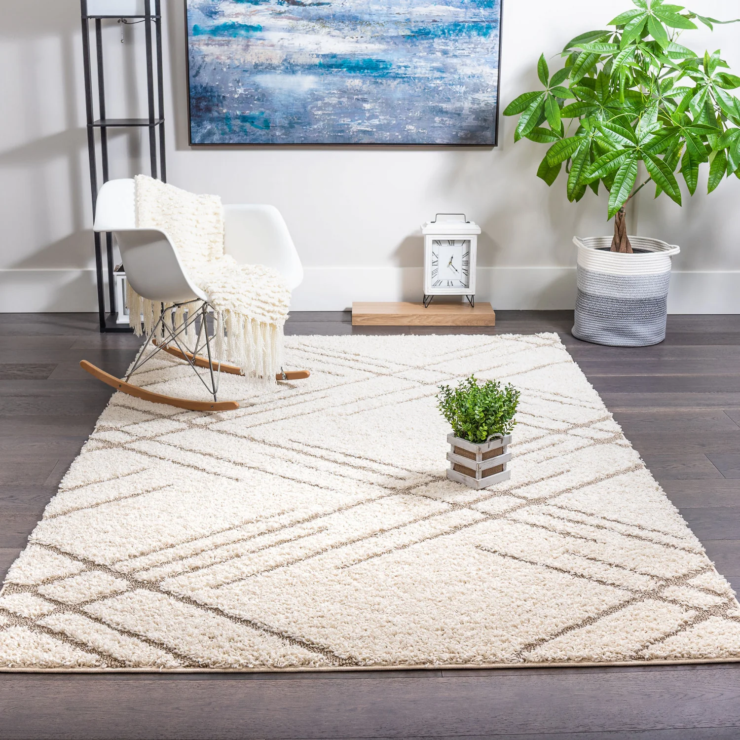 Oak Lines 3x5 Area Rug