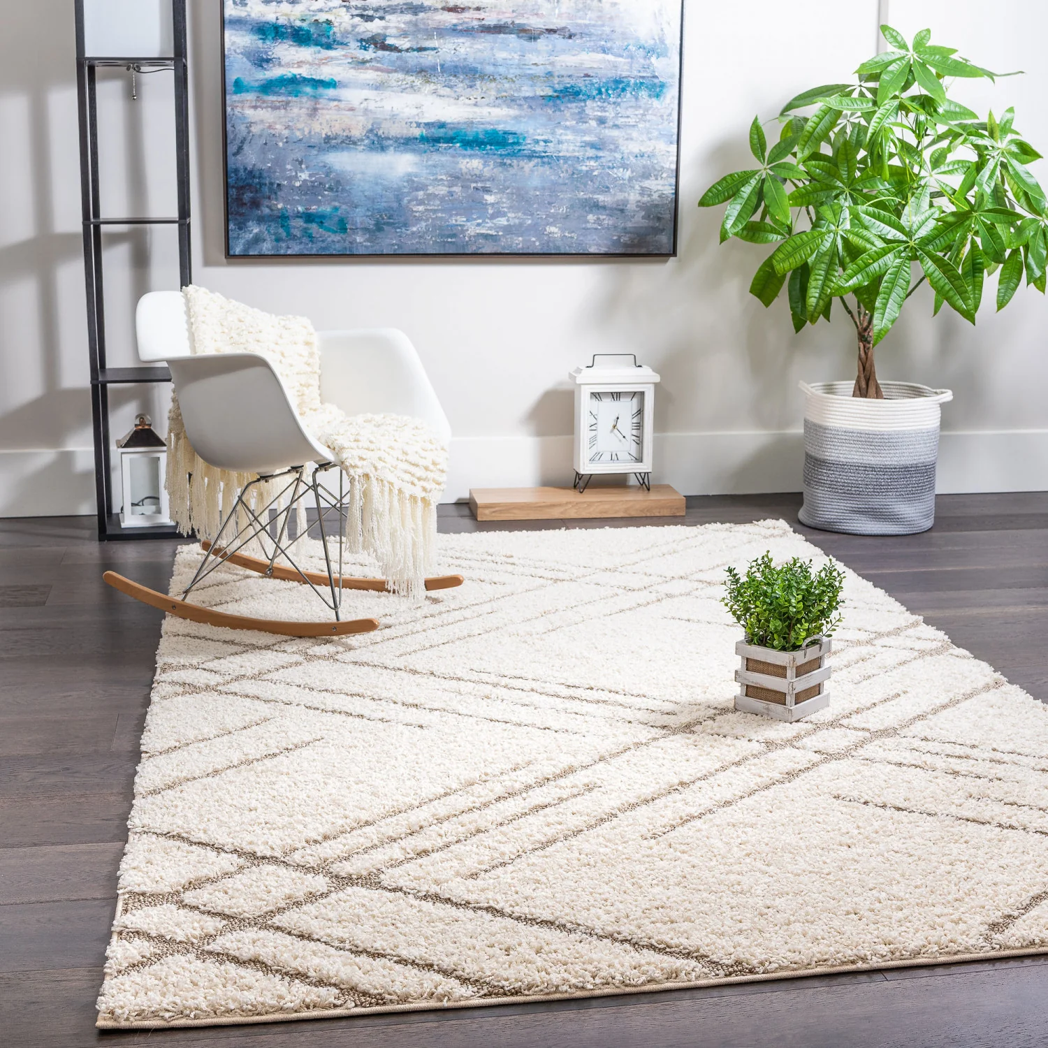 Oak Lines 3x5 Area Rug