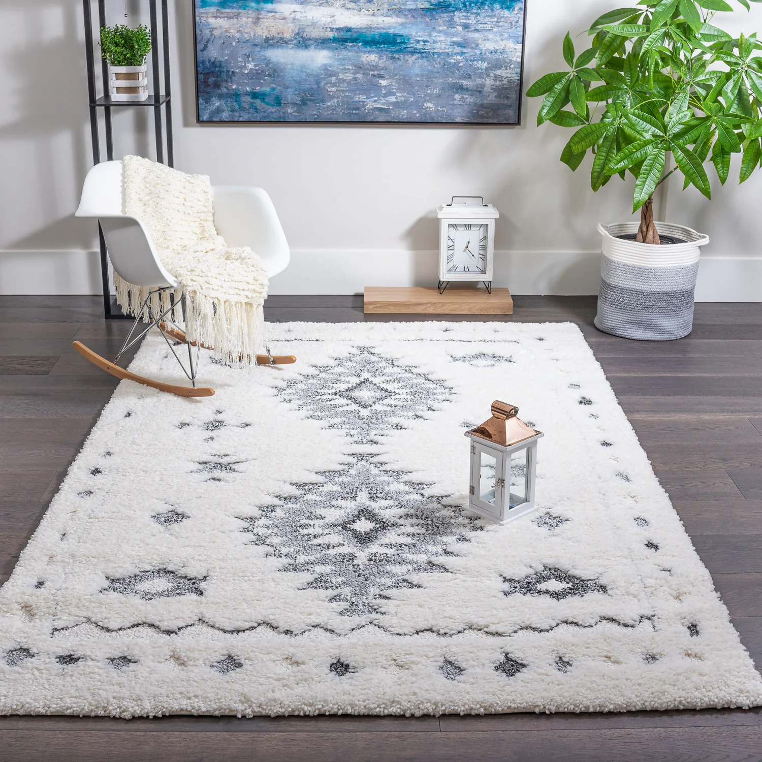 Lola Diamond Grey 4x6 Area Rug