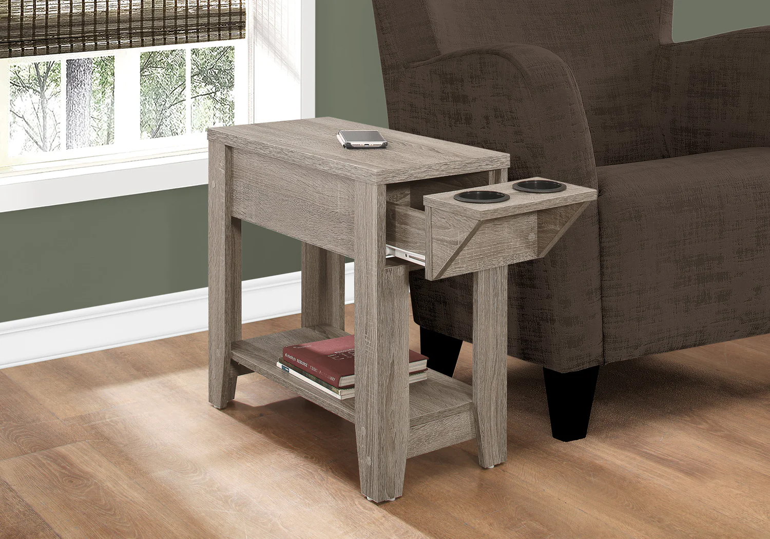 2793-dark-taupe-with-a-glass-holder-accent-table-3.webp Dark Taupe with A Glass Holder Accent Table