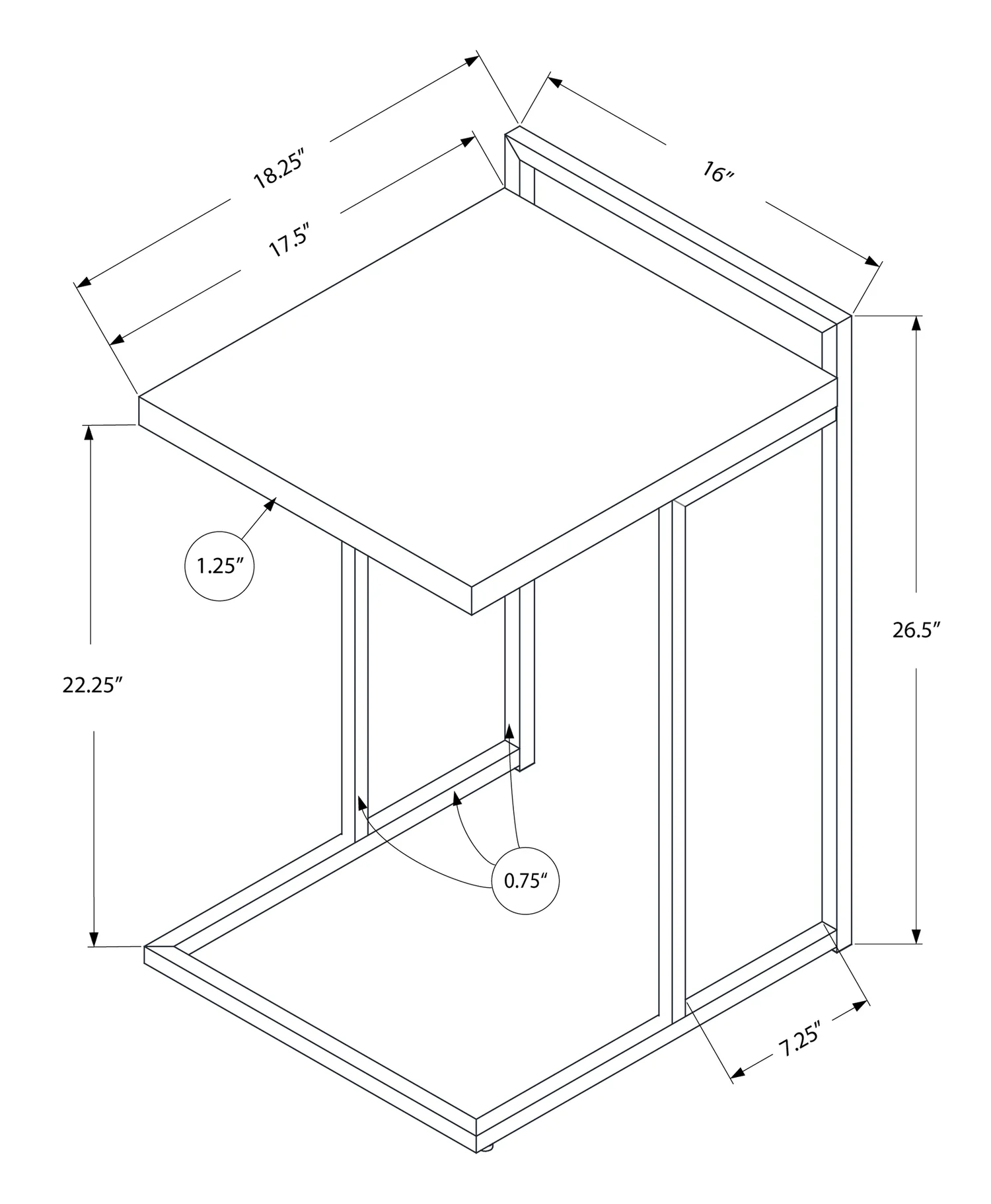2813-grey-cement-look-chrome-metal-side-table-8.webp Grey Cement-look Chrome Metal Side Table