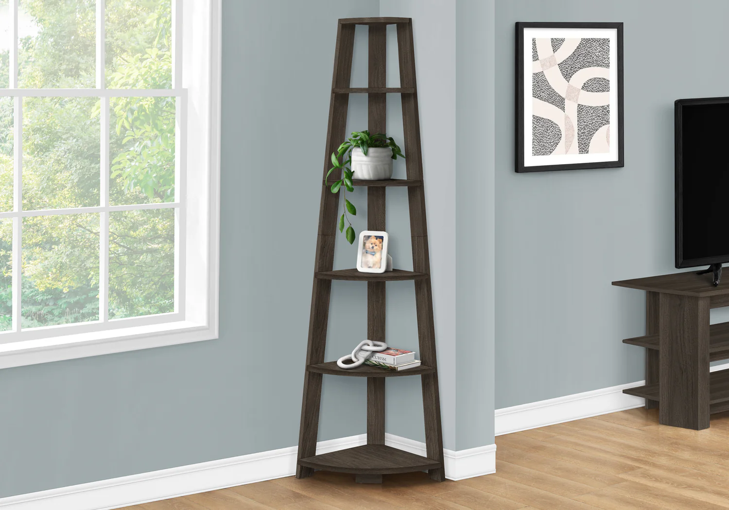 Brown Oak Bookcase