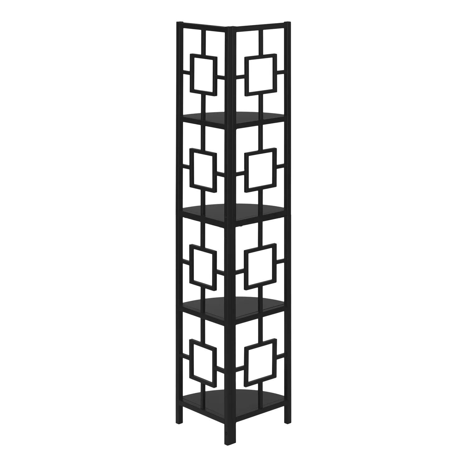 Black Black Metal Corner Etagere Bookcase