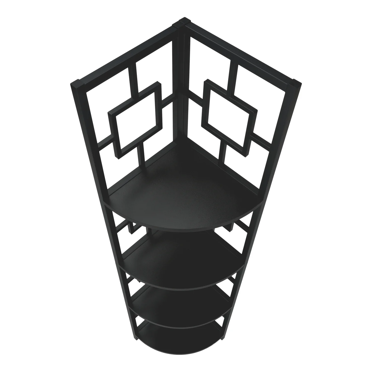 Black Black Metal Corner Etagere Bookcase