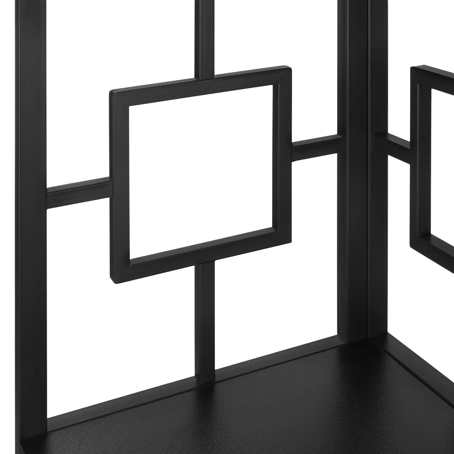 Black Black Metal Corner Etagere Bookcase