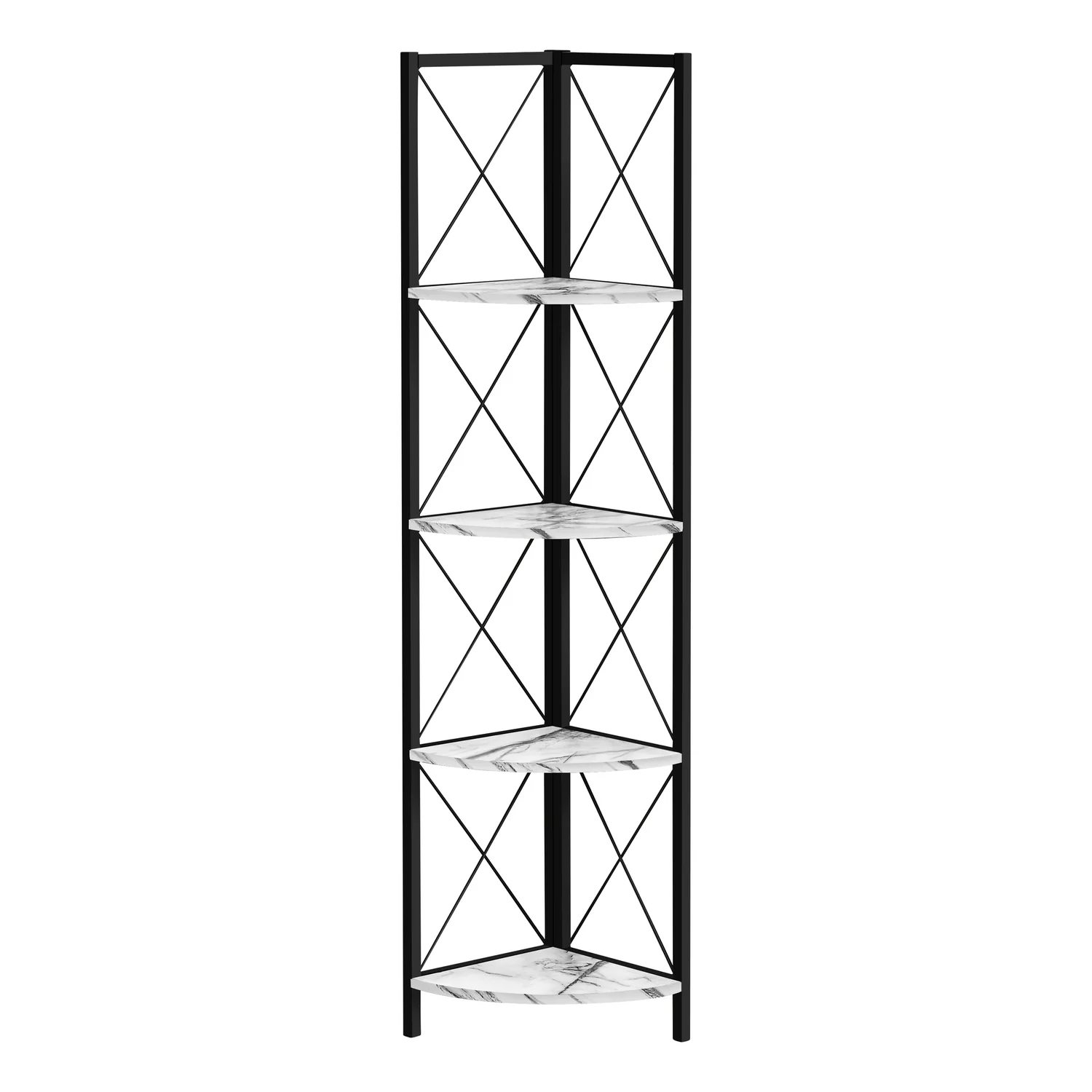 White Marble-look black Bookcase