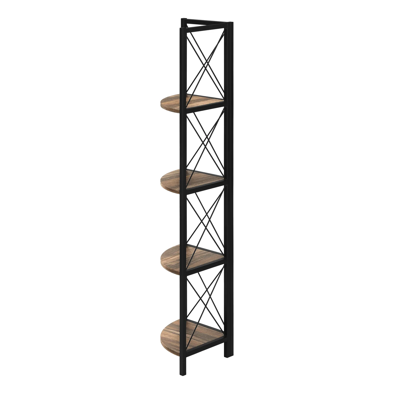 Brown Reclaimed Wood-look black Bookcase