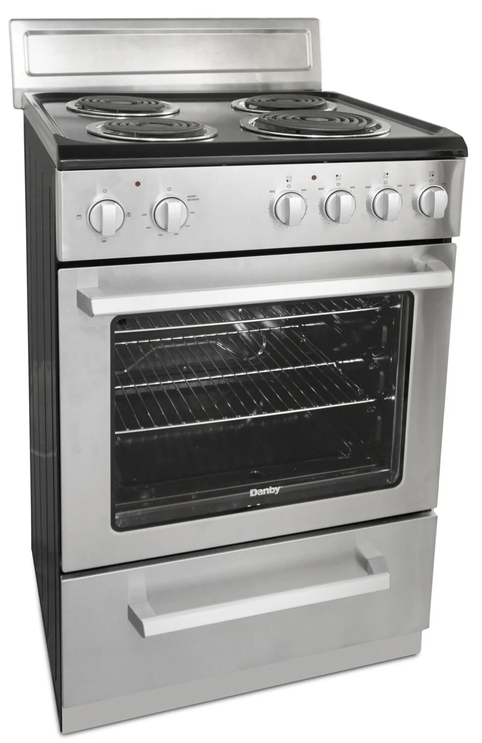 Danby 2.5 Cu. Ft. Electric Range With Compact 24" Width and 4 Burners - Stainless Steel - DERM240BSSC