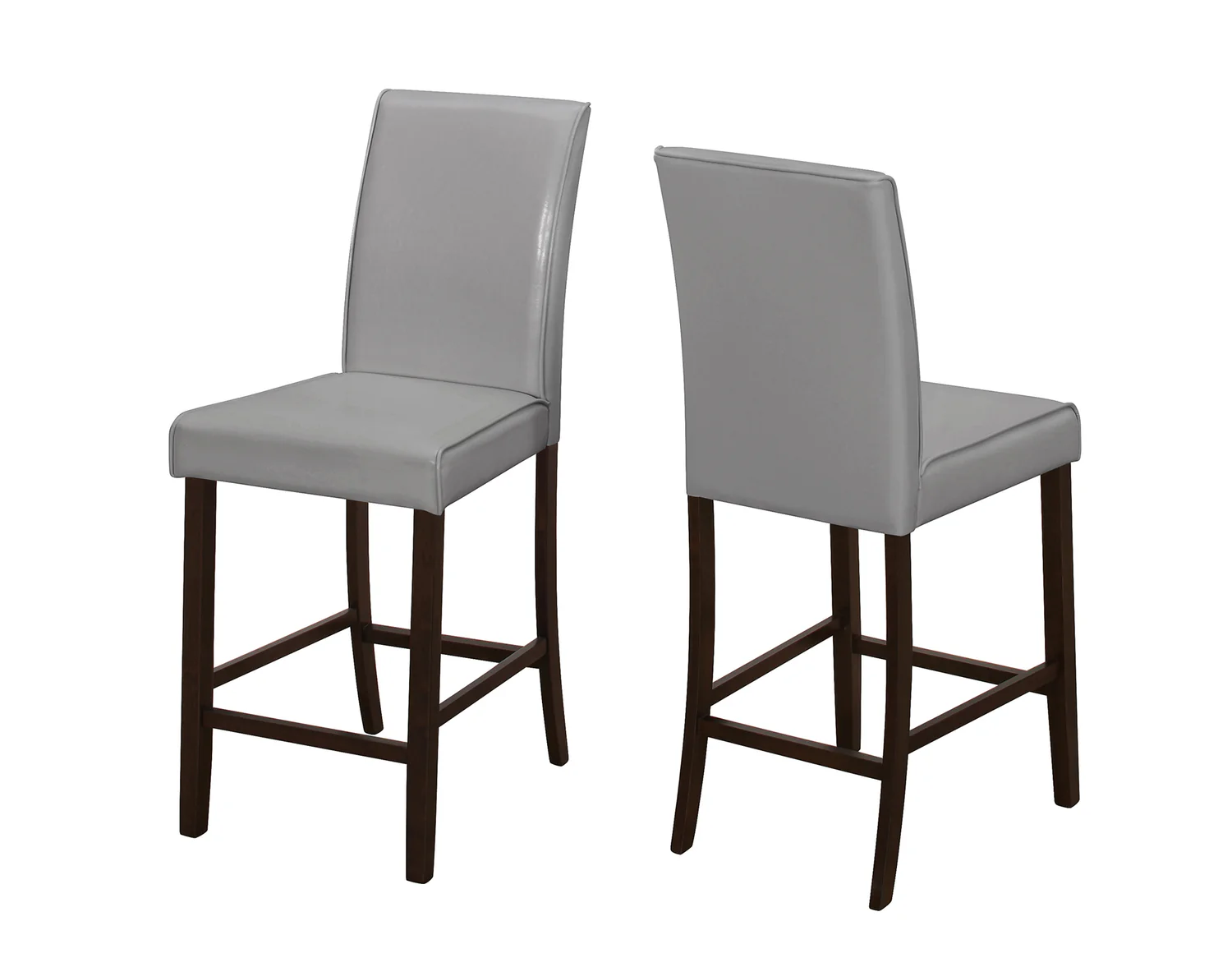 2897-2pcs-grey-leather-look-counter-height-dining-chair-1.webp 2pcs Grey Leather-look Counter Height Dining Chair