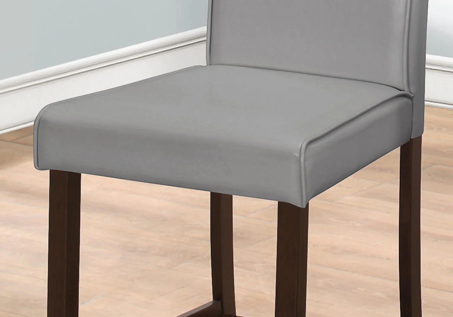 2897-2pcs-grey-leather-look-counter-height-dining-chair-3.webp 2pcs Grey Leather-look Counter Height Dining Chair