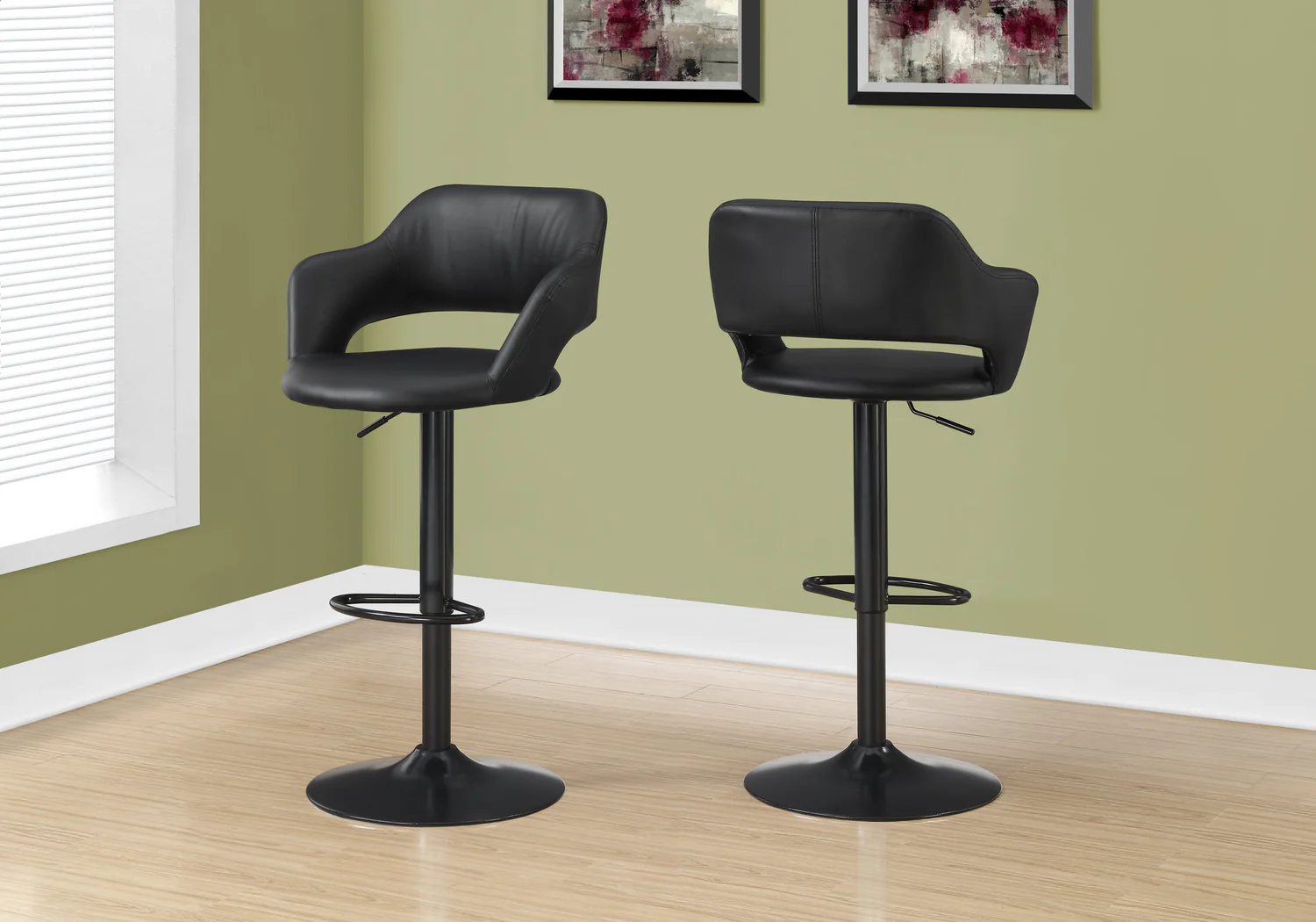 Black Metal Hydraulic Lift Bar Stool