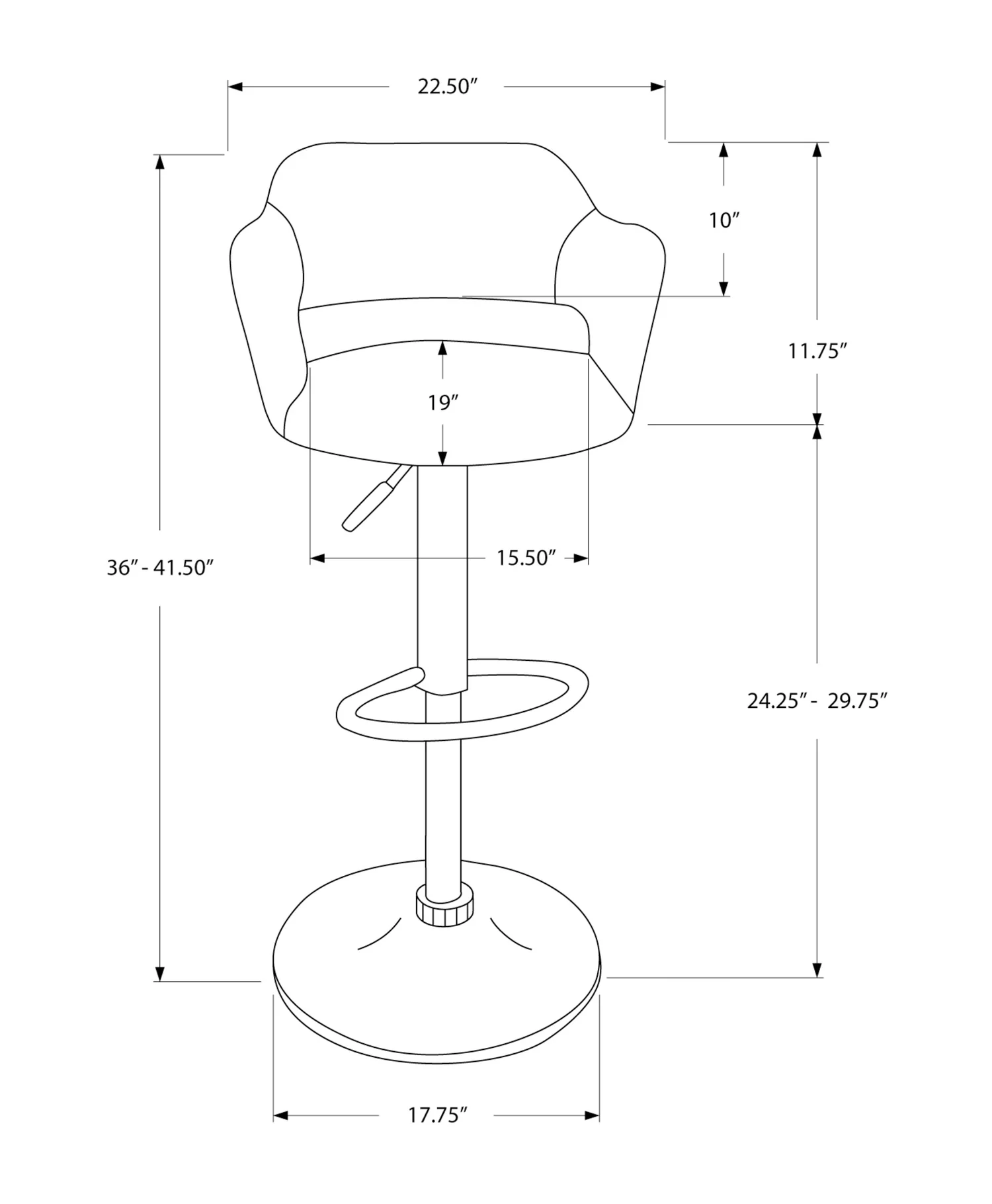 2909-black-metal-hydraulic-lift-bar-stool-3.webp Black Metal Hydraulic Lift Bar Stool