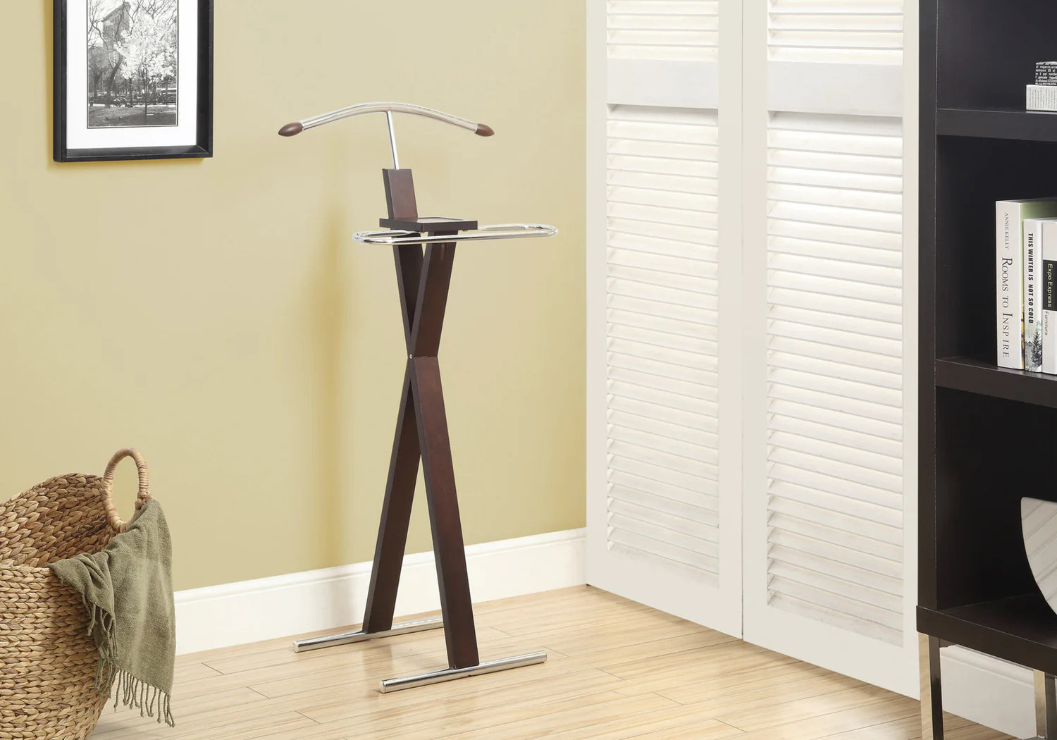 Espresso Chrome Metal Bedroom Accent