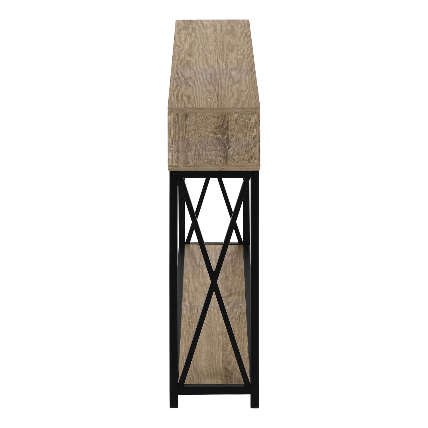 Taupe Black Metal Hall Console Accent Table