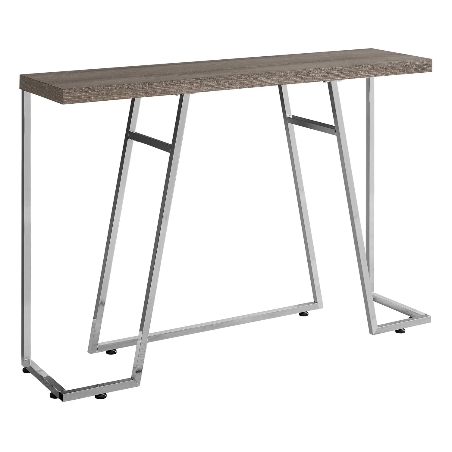 Dark Taupe Chrome Metal Accent Table