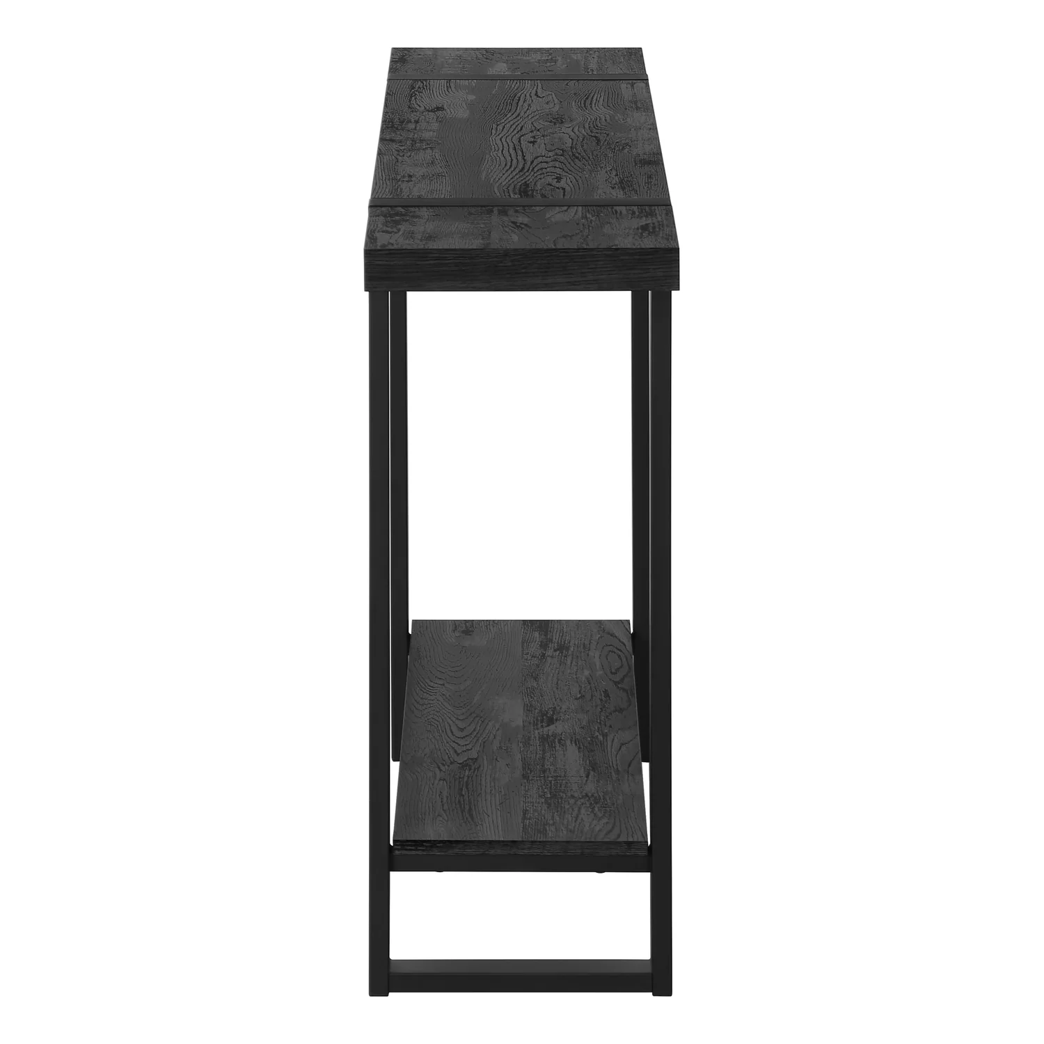 Black Reclaimed Wood-look Black Accent Table