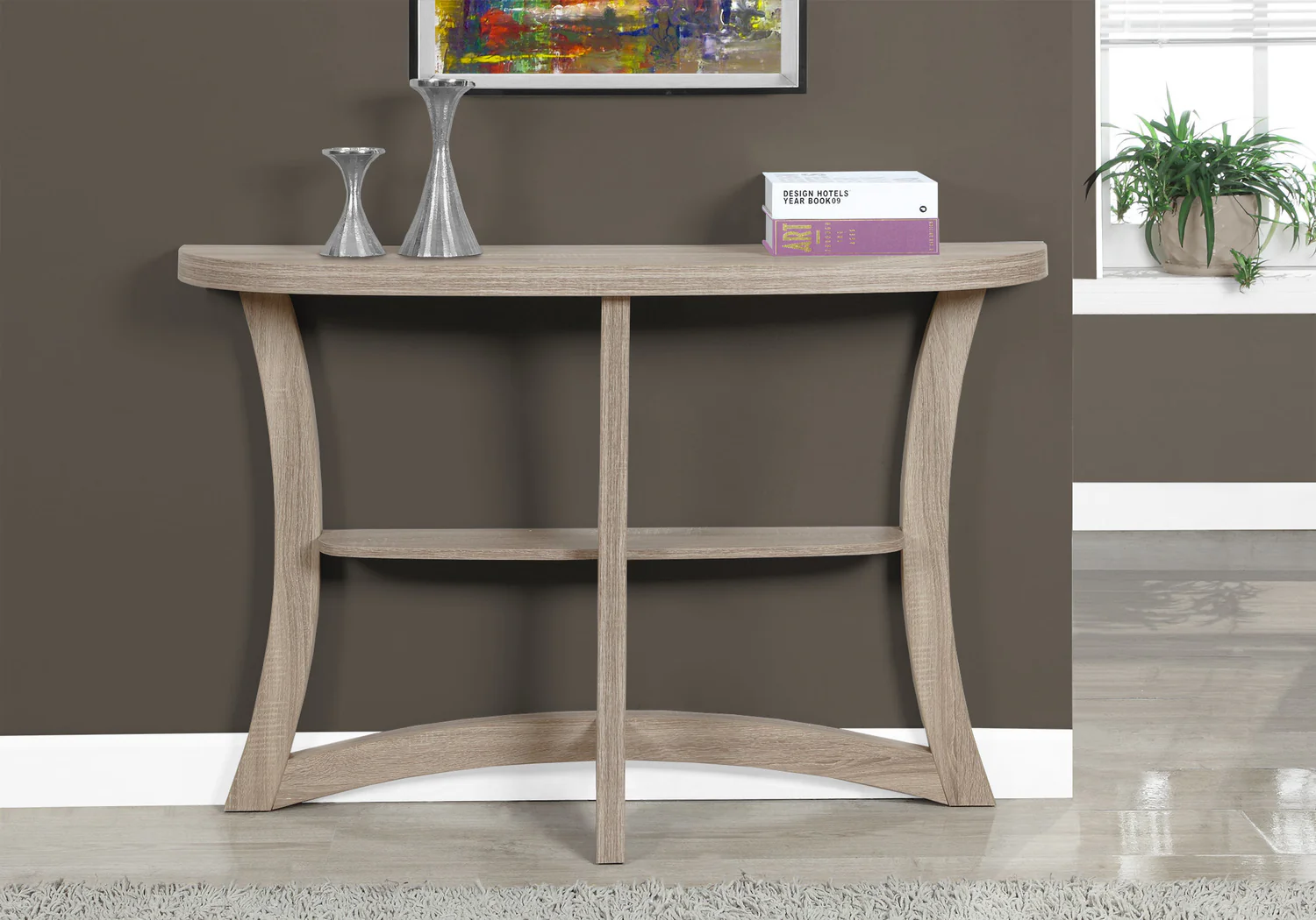 Dark Taupe Hall Console Accent Table