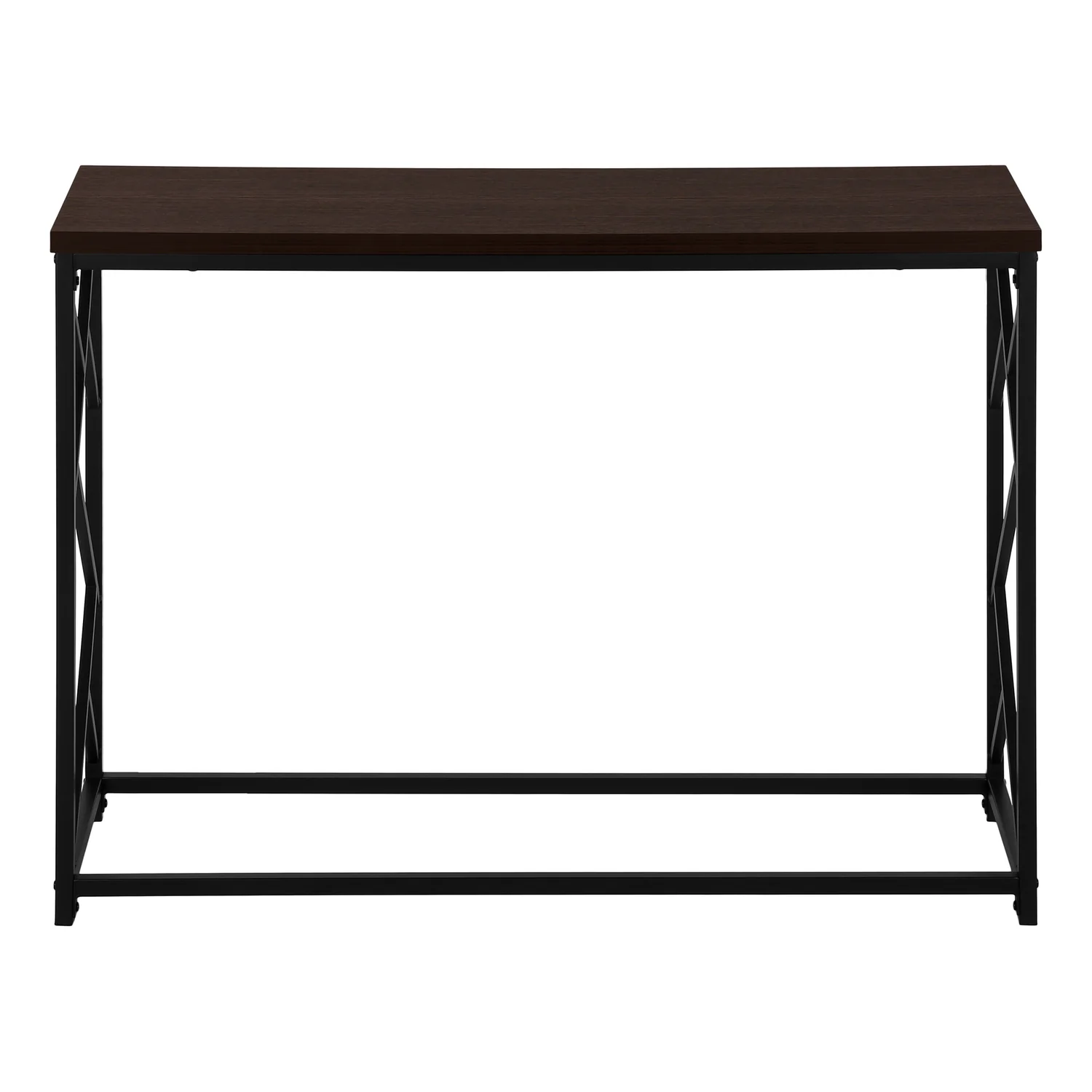 Espresso Black Metal Hall Console Accent Table