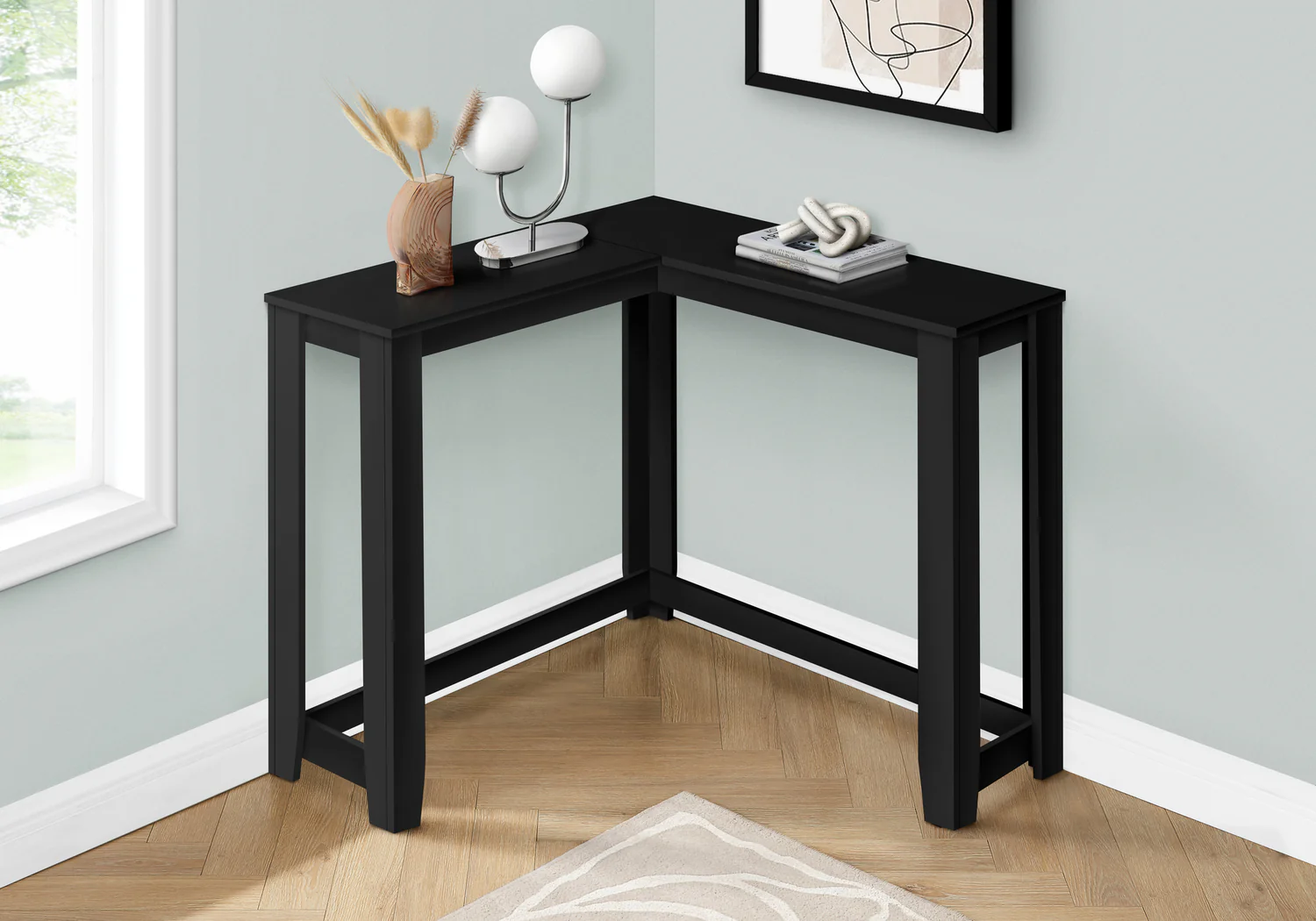 Black Corner Console Accent Table